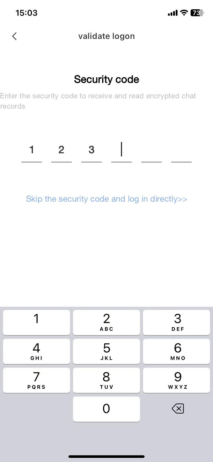 LOG IN BY USING A SECURITY CODE